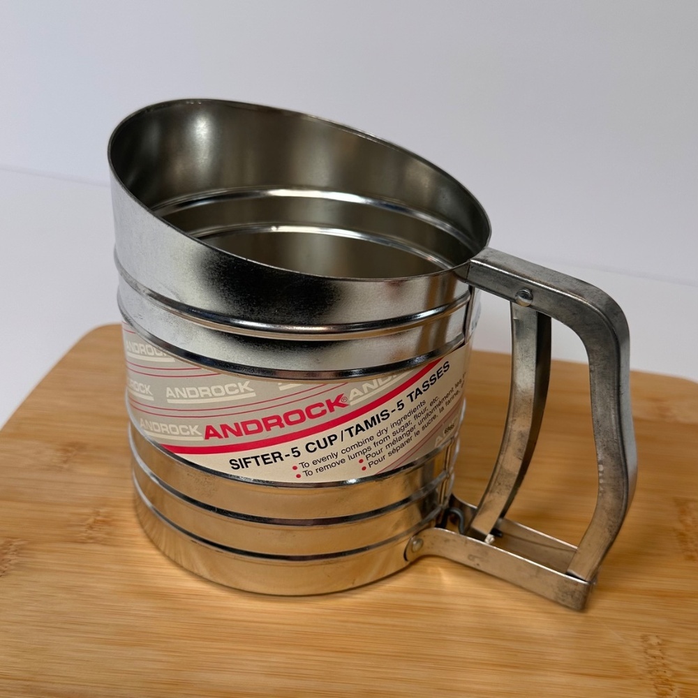 Vintage Androck 5-Cup Flour Sifter Stainless Steel Baking Tool - Picture 4 of 4